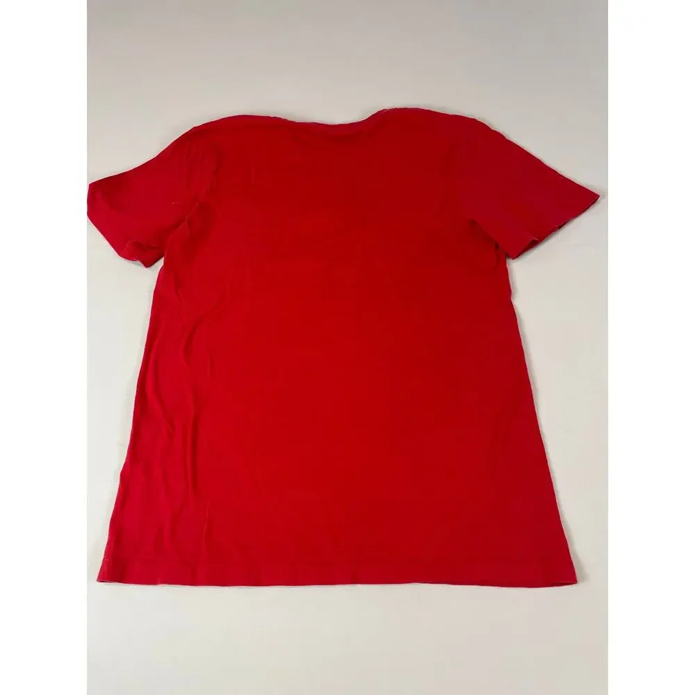 Nike Size S Red Tee Gold Logo “Just Do It” Athleisure